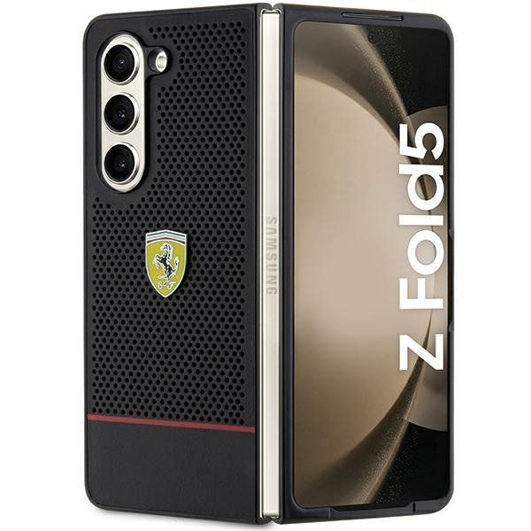Etui Ferrari do Samsung Z Fold5 F946 Czarny Hardcase