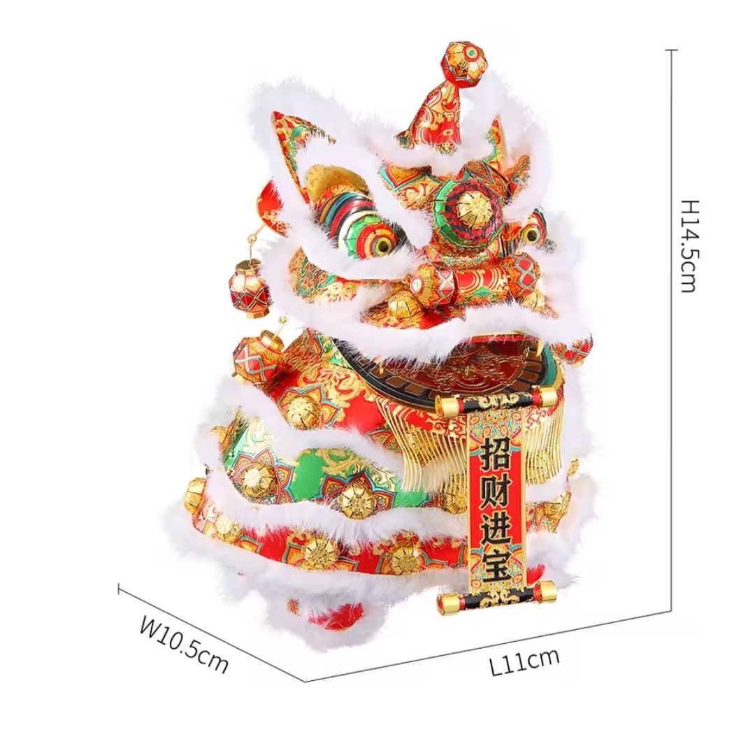 Puzzle 3D metalowe chiński taniec lwa