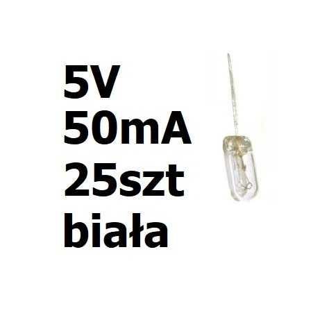 Żarówka miniaturowa biała 3x7mm 5V 50mA 25szt