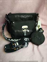 Torba Karl Lagerfeld 3in1 torebki czarne nowość hit premium