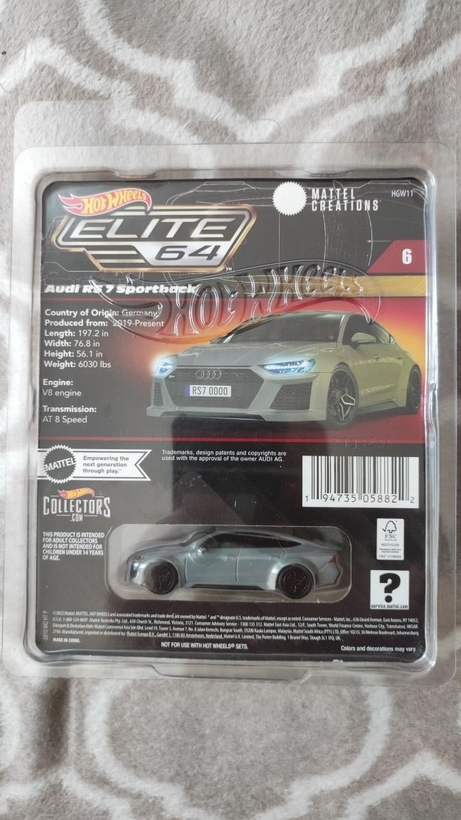 Audi RS7 Hot Wheels Elite64 HW