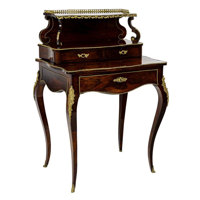 Damski sekretarzyk biurko Ludwik XV antyk Francja stare palisander
