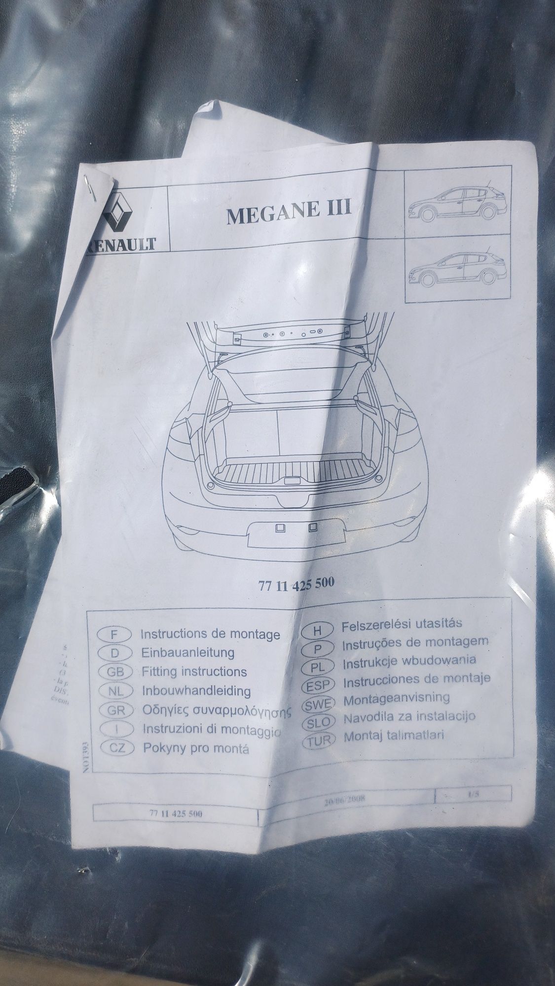 Mata gumowa wkład bagażnika kuweta renault megane lll HB 5d nowa orygi