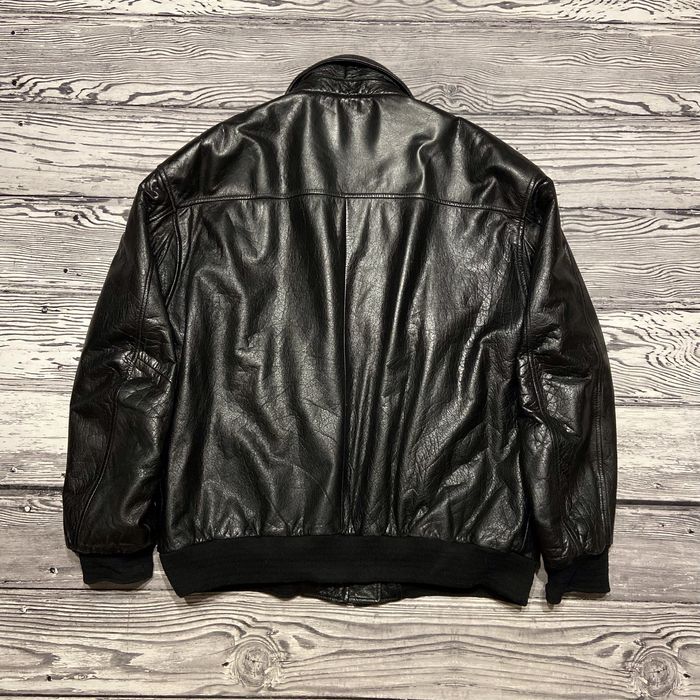 Кожаная куртка Arma Vintage Black Leather Bomber Pilot Alpha Top Gun