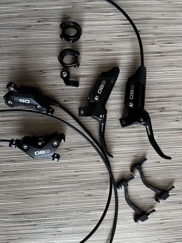 Hamulce sram db8 komplet tarcze adapter obejmy enduro mtb freeride