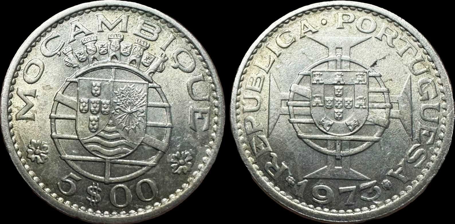Moeda de 5 Escudos - 1973 - Moçambique