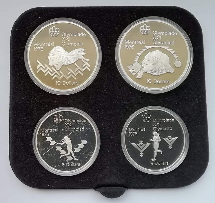 Канада набір 5 та 10 $ 1975р. Олімпіада в Монреаль. ПРУФ. СРІБЛО.