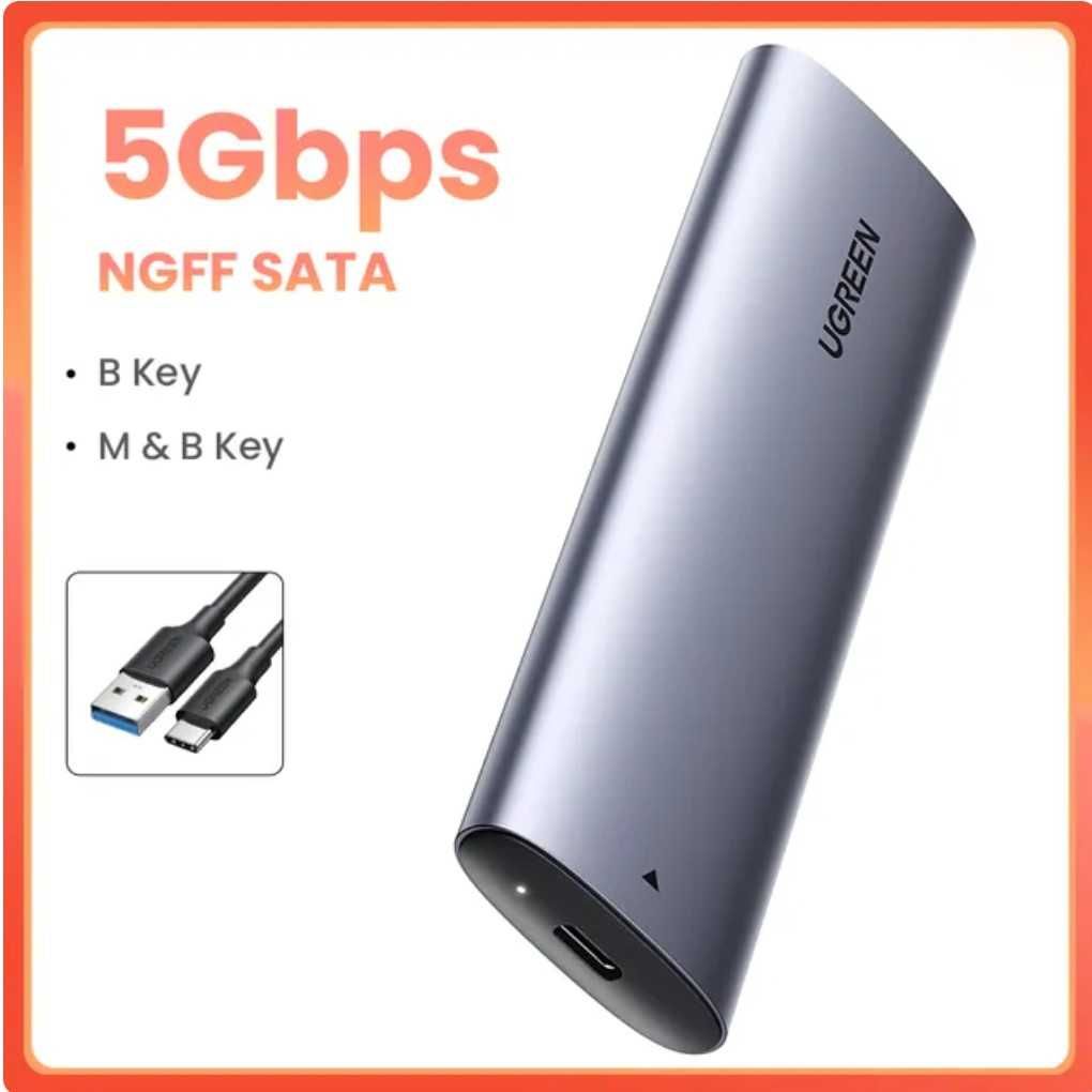 Зовнішня кишеня Ugreen CM400 M.2 SATA NGFF - USB Type-C (10903) Grey