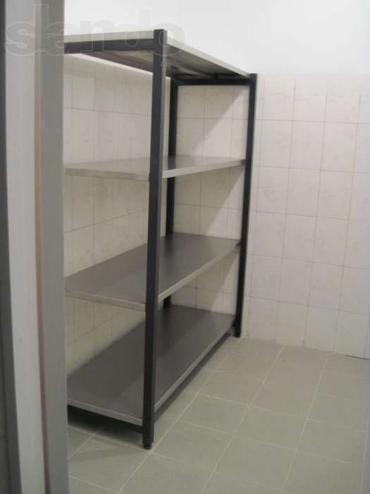 Стелажі складські та для общепиту з нержавіючої сталі, чёрного металлу