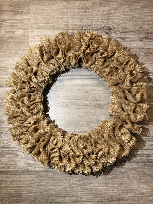 Rustykalny wianek z juty 42 cm ręcznie pleciony