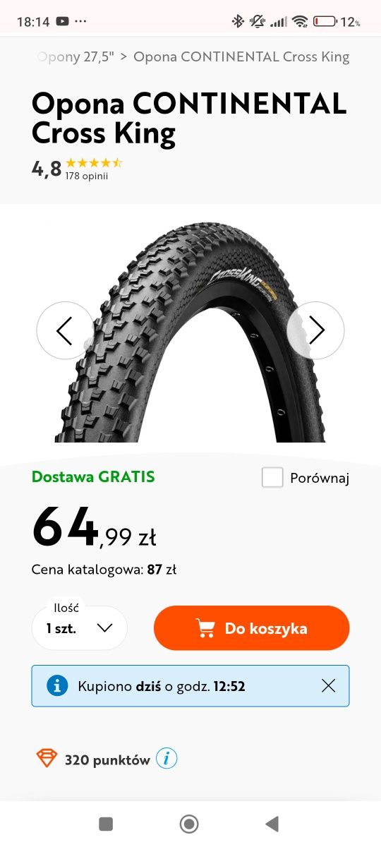 Opony rowerowe Continental CrossKinng 27.5