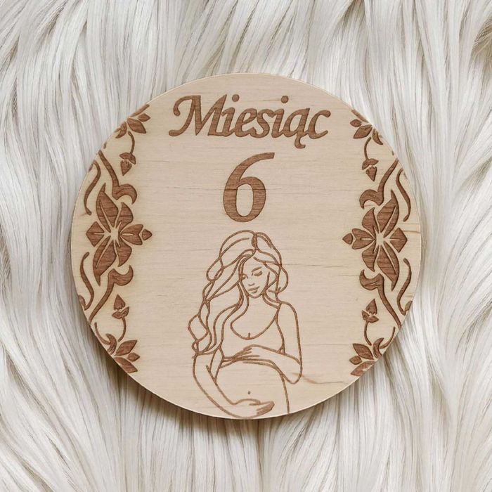Drewniane Tabliczki z Miesiącami Do Sesji Ciążowych