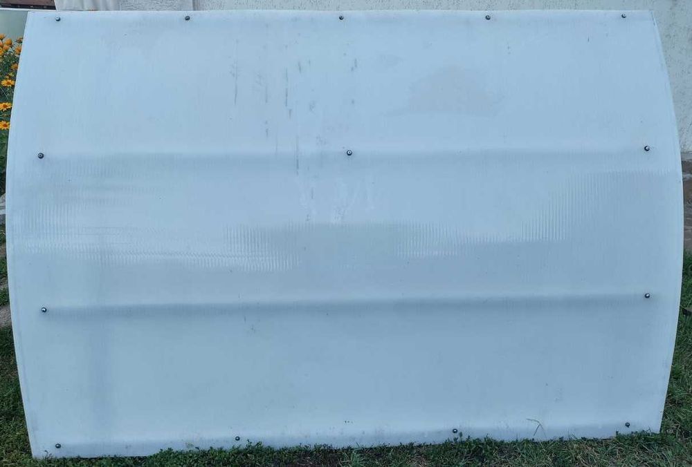 Навес, козырек 150х210см, сотовый поликарбонат 8мм, белый, б/у. Торг