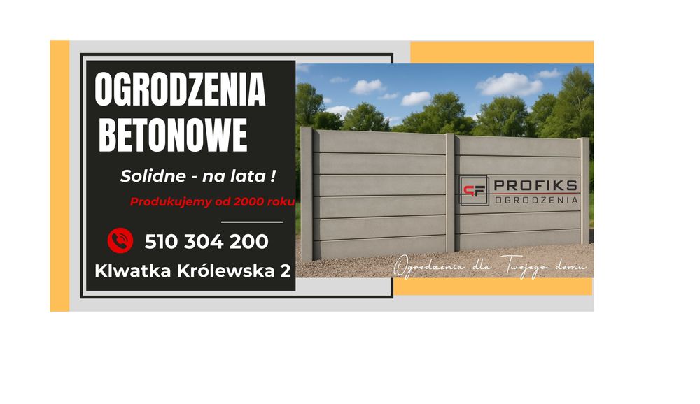 Ogrodzenie betonowe z montażem - Producent - ogrodzenia