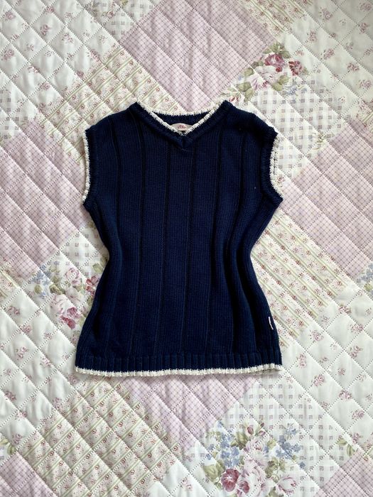 Granatowa kamizelka bezrękawnik XS 34 S 36 s.oliver vintage