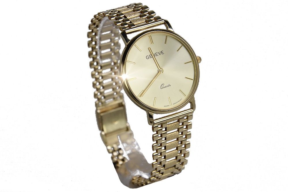 Złoty zegarek 14k 585 z bransoletą męski 14k Geneve mw004y&mbw001y W