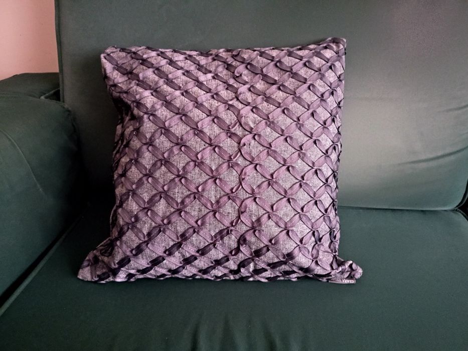 Almofada 40x40cm Cinza com aplicação - Nova