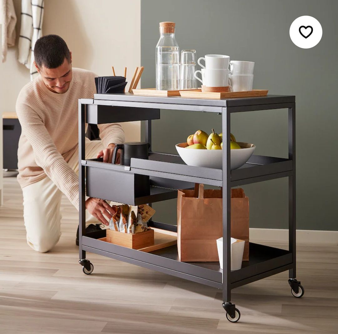 Wózek czarny Trotten Ikea do kuchni, biura