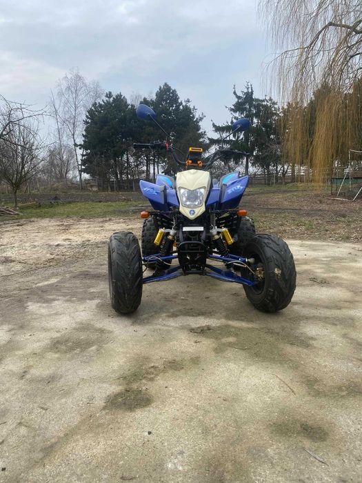 Quad Bashan ATV 200, dodatkowe koła szosowe, przyczepka i pług