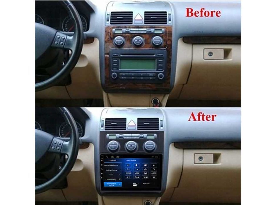 Radio samochodowe Android Volkswagen Touran (10.1" Auto AC) 2004.-2008