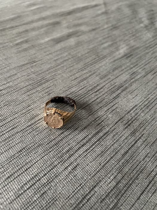 2 pesos mexicanos anel em ouro 19,2kl