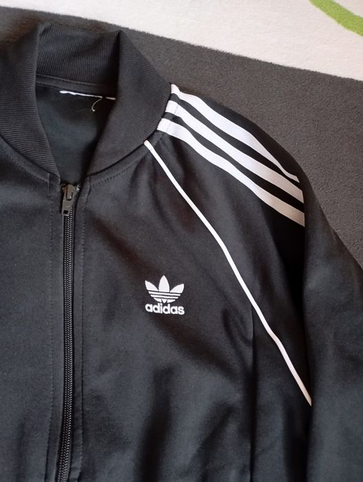 Bluza Adidas (damska, męska, unisex) czarno-biała rozmiar M