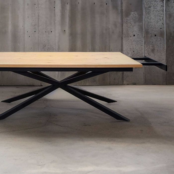 LOFTOWY Stół S72 Pająk z dostawkami i met. nogami 160/90 DO 240 CM