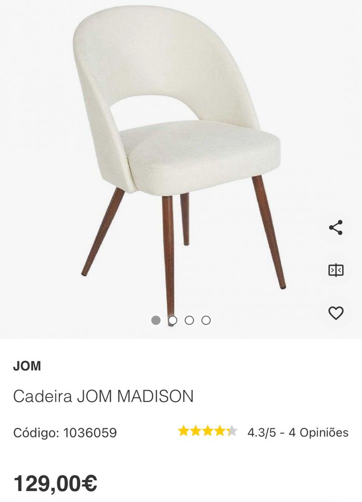 4 cadeiras estofadas Madison - na garantia