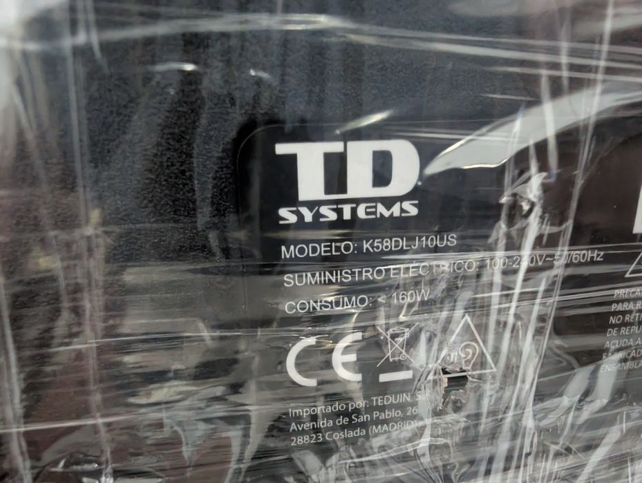 TD System K58DLJ10US 58" LED UltraHD 4K - Avariada