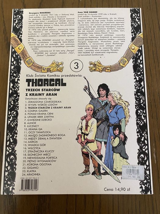 Thorgal 3 Trzej starcy z kraju Aran Jean Van Hamme 2000 Egmont
