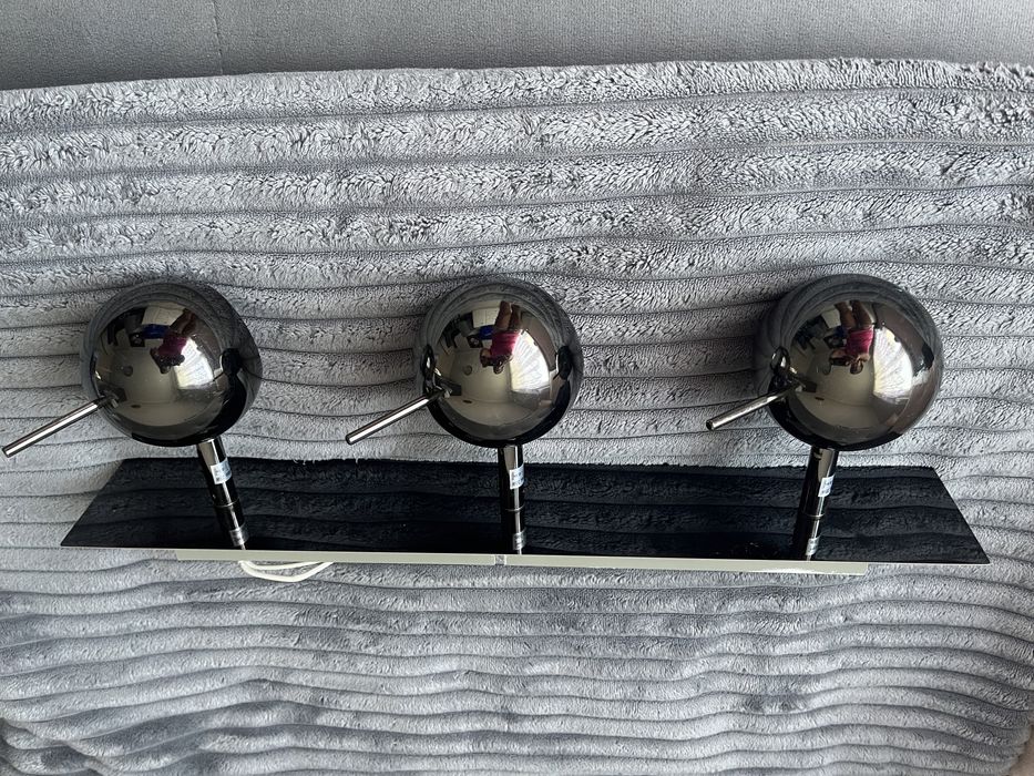 Żyrandol lampa led 3 kule inox ideał plafon