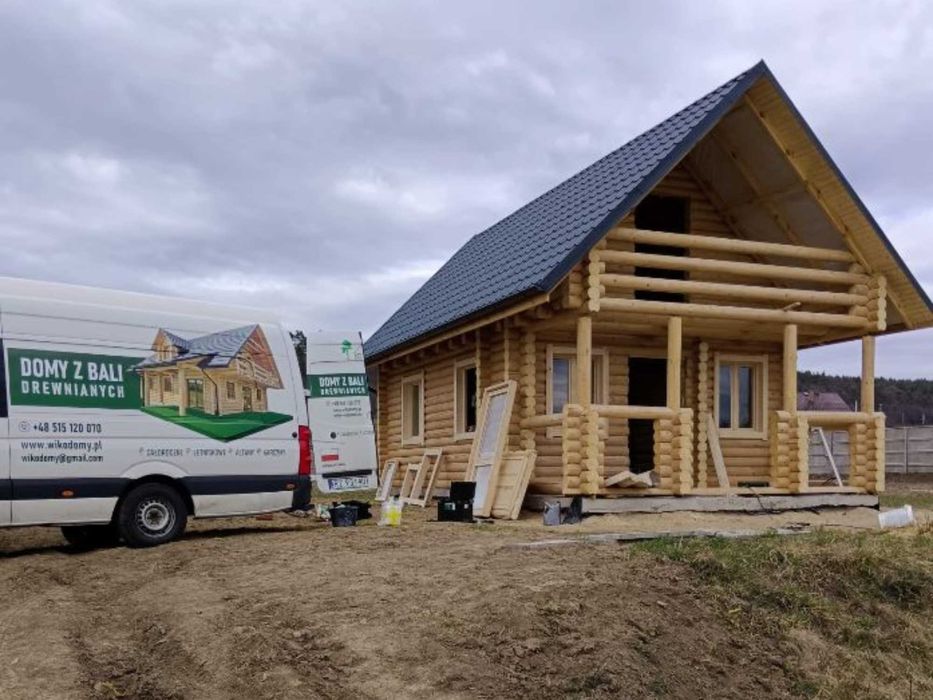 Drewniany Dom z Bala 500X700 z Poddaszem Użytkowym