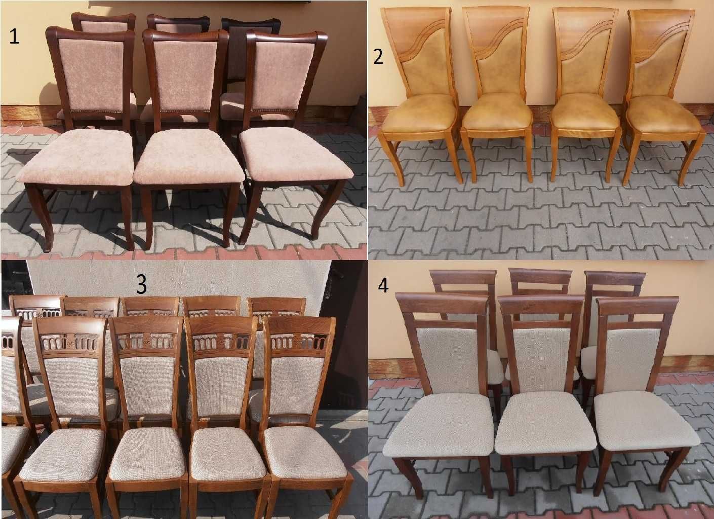 Krzesła ,tkanina,skóra naturalna