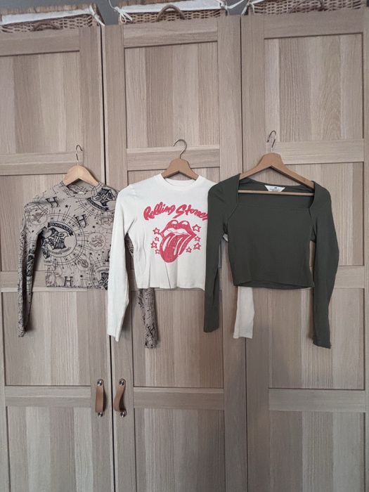 3x bluzka z długim rękawem H&M 146/152