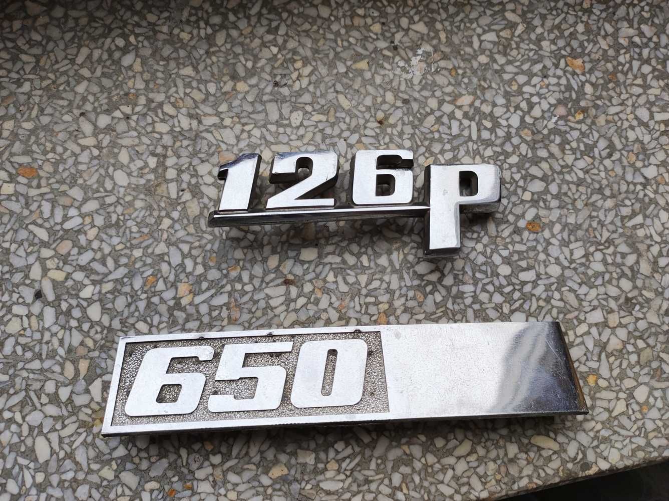 Emblematy metalowe Fiat 126P 650 oryginalne