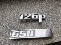 Emblematy metalowe Fiat 126P 650 oryginalne