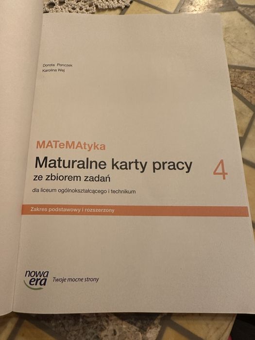 Matematyka 4 Nowa Era  maturalne karty pracy