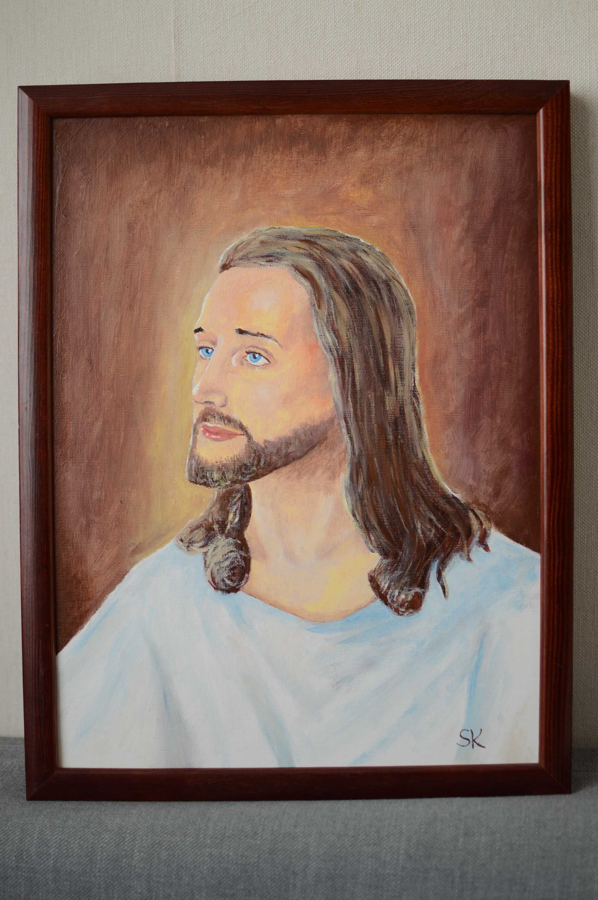 Obraz olejny na płótnie portret Jezusa Chrystusa dewocjonalia
