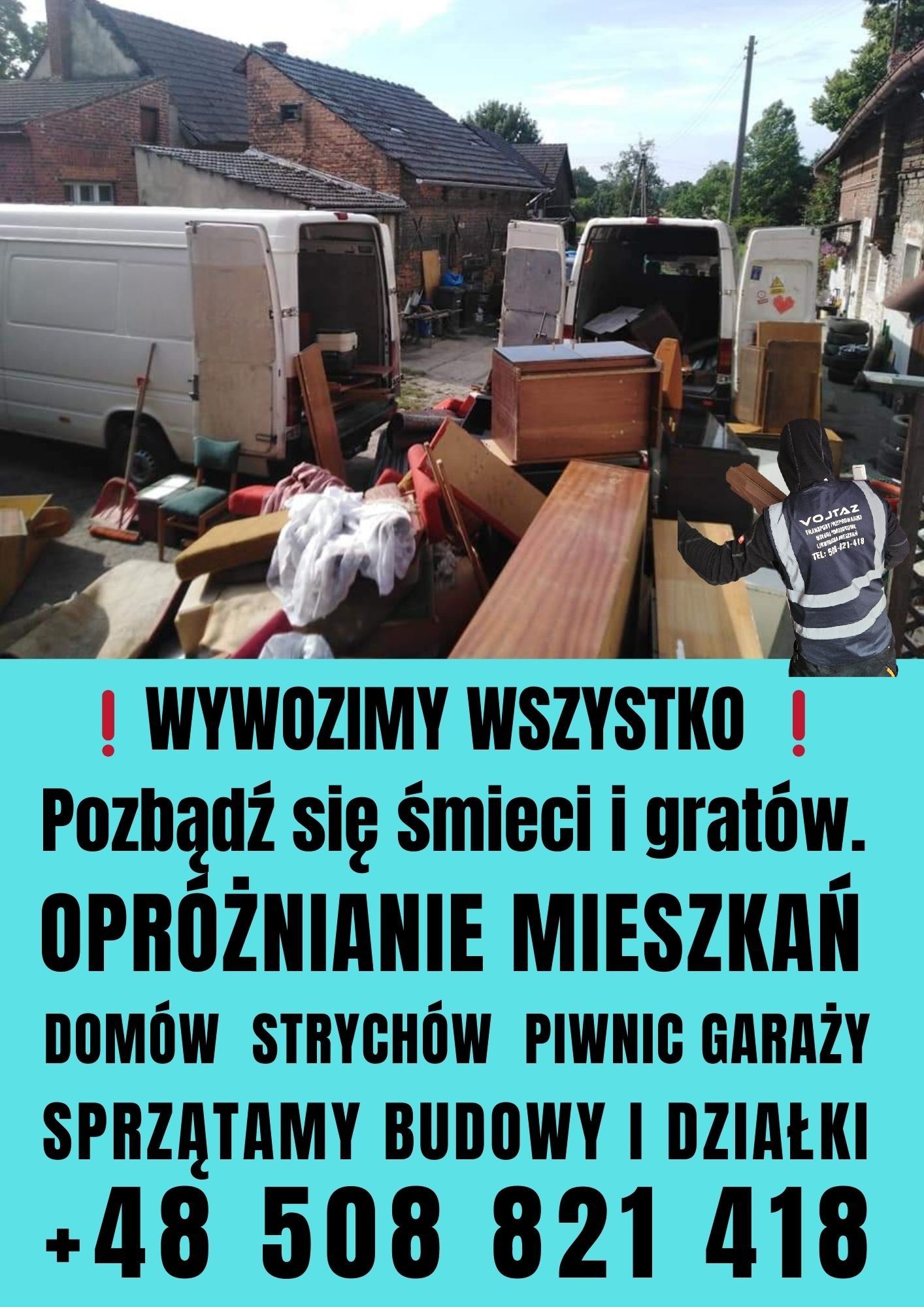 Opróżnianie Mieszkań Melin Po Eksmisji, Piwnic, Garaży Altan Wywóz.