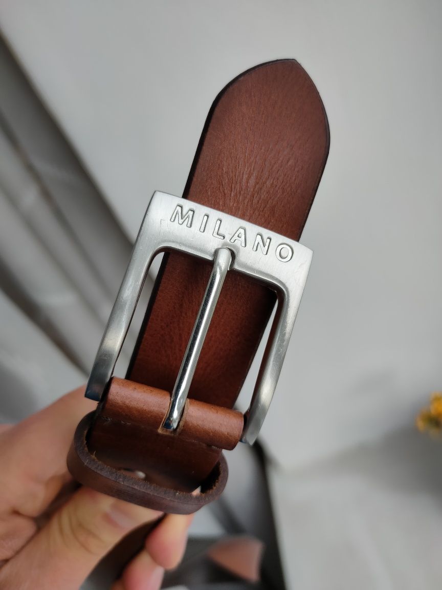 Шкіряний ремінь Milano Belts Real Leather класичний ремінь на пояс