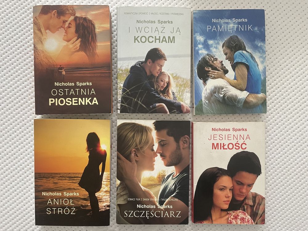 Seria książek Nicholas Sparks pamiętnik ostatnia piosenka szczęściarz