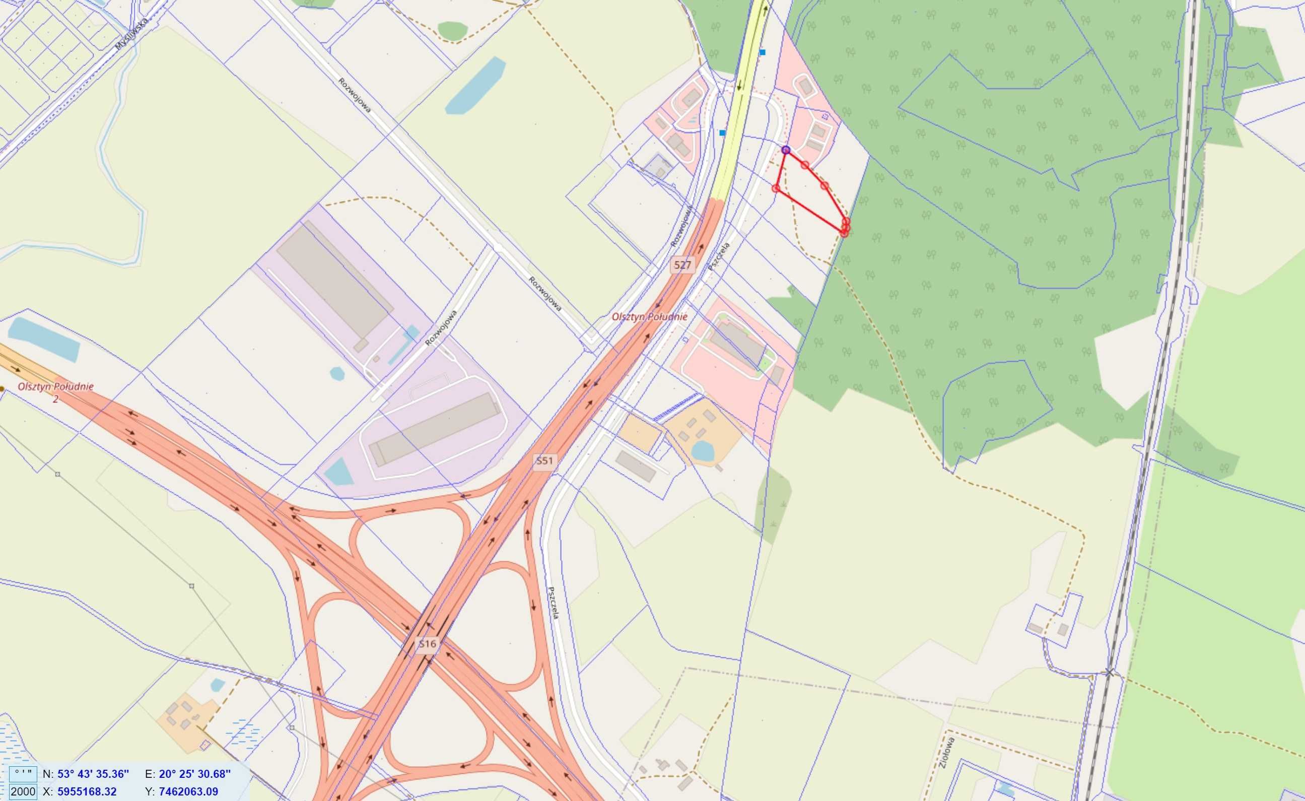 Działka inwestycyjna Olsztyn-Tomaszkowo (przy obwodnicy)