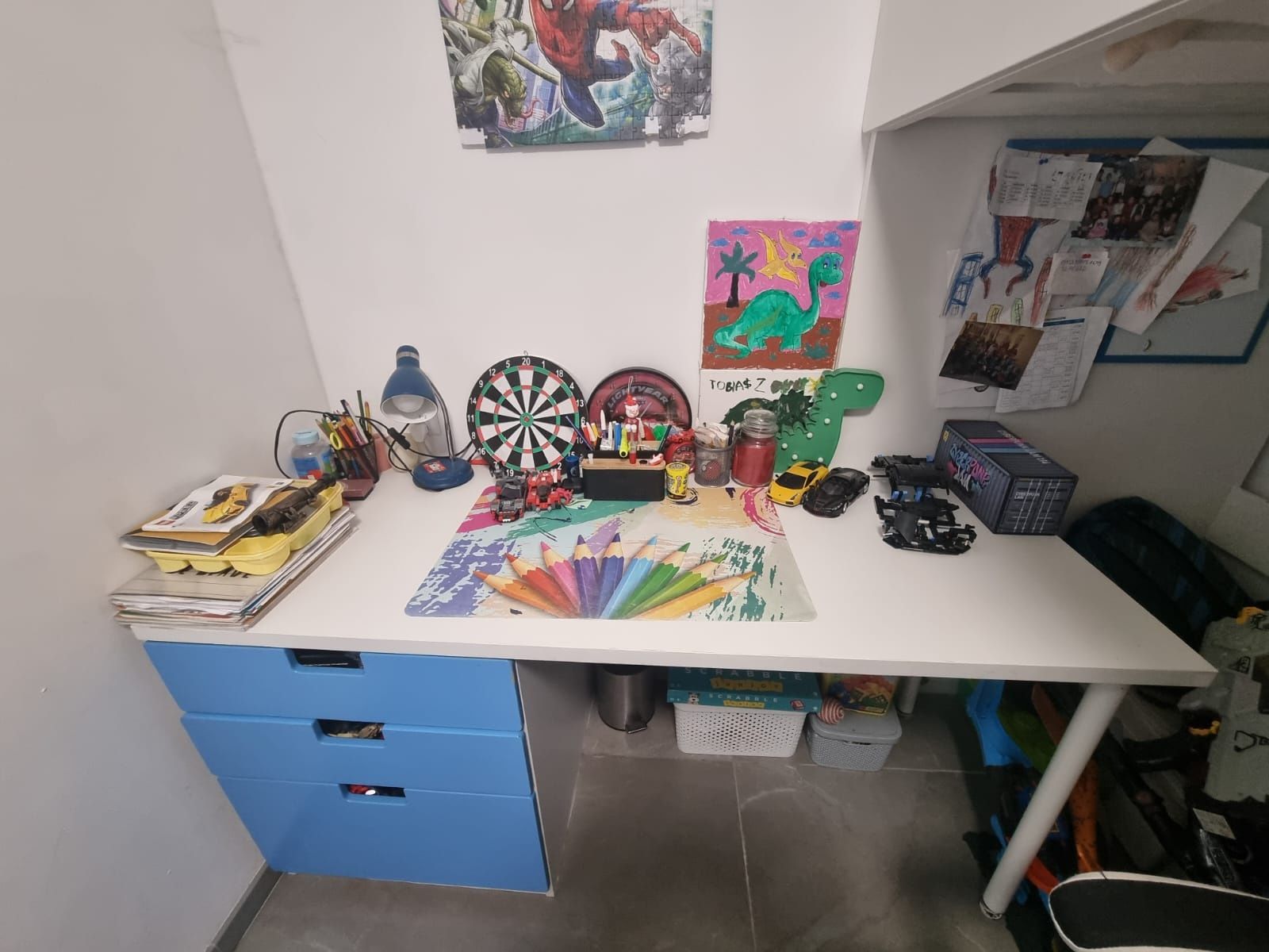 Lozko z biurkiem i szafa i komoda SAMSTAD IKEA komoda MOZLIWA DOSTAWA