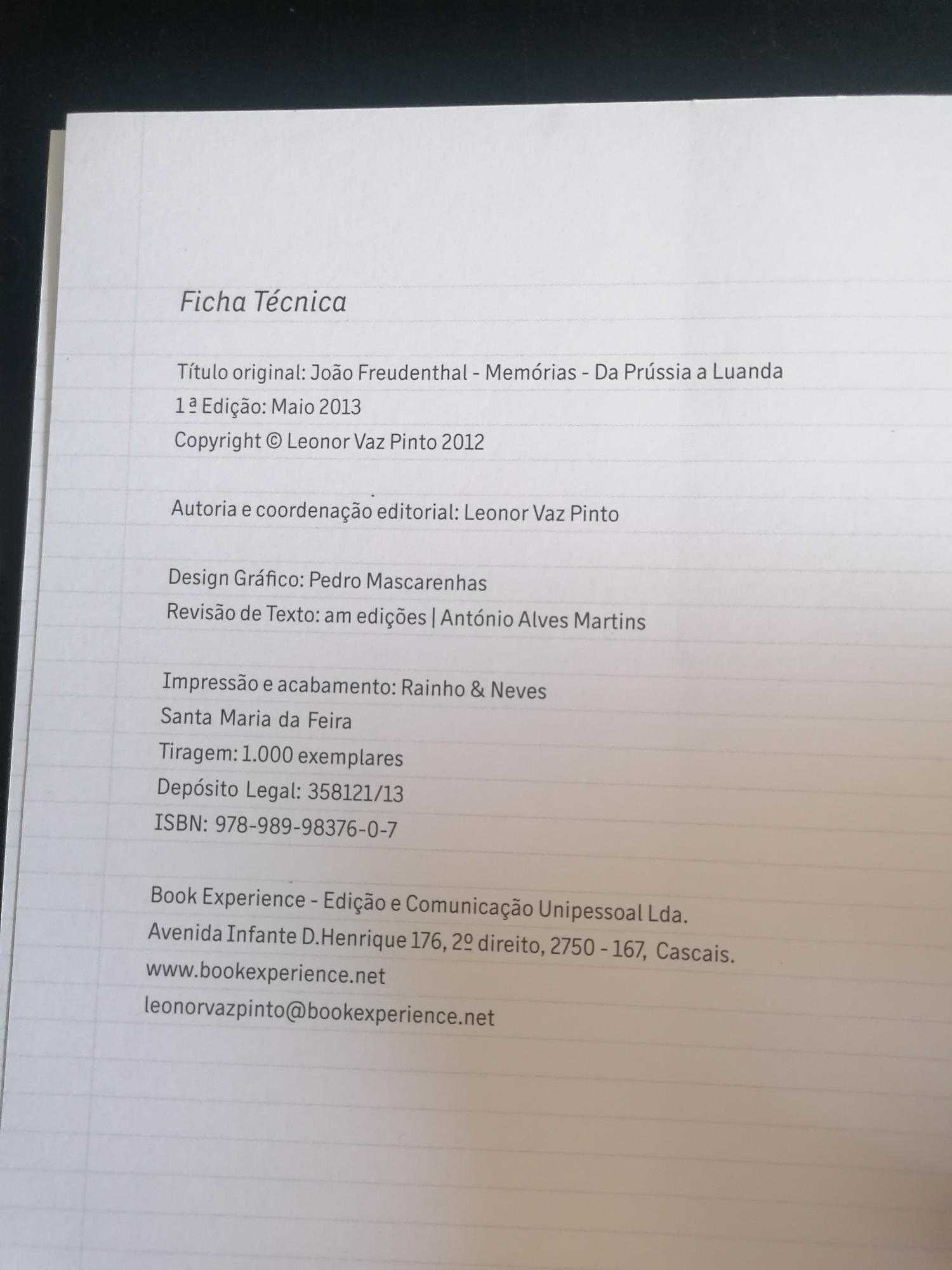 João Freudenthal, Memórias: da Prússsia a Luanda