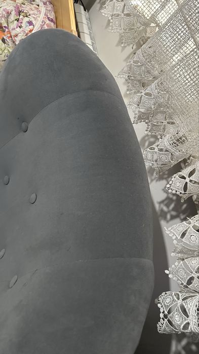 Fotel zamszowy uszak IKEA