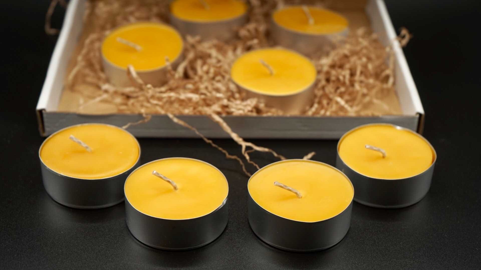 Świeca Tealight z wosku pszczelego duża