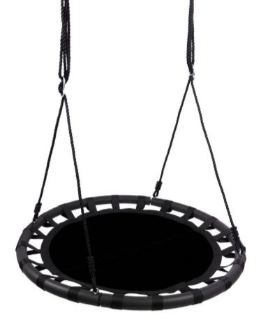 Садова гойдалка гніздо підвісна FUNFIT Чорна дитяча 100 см кругла
