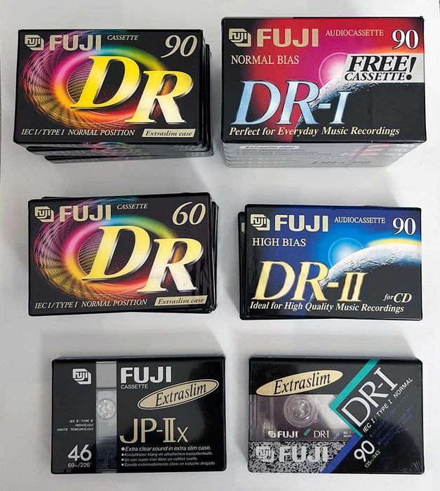 Cassetes FUJI Normal/Chrome para Gravação