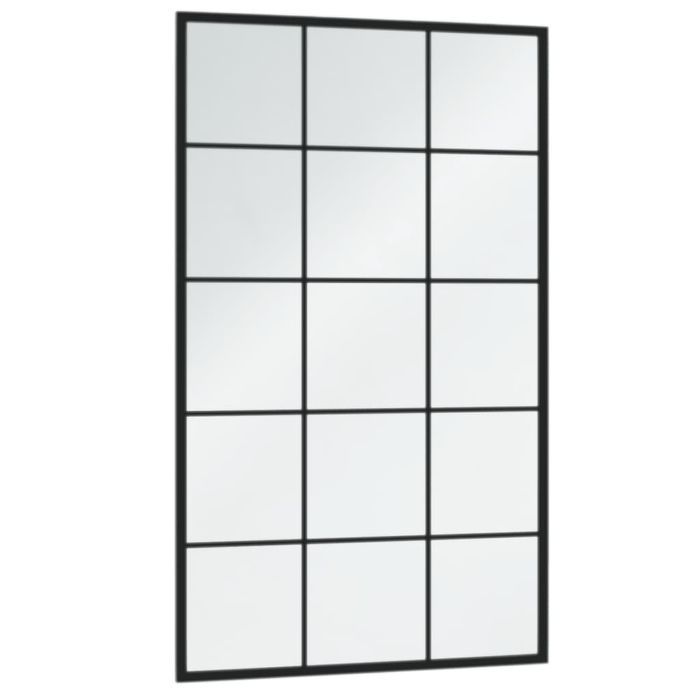 Vidaxl Lustro Ścienne, Czarne, 100 X 60 Cm, Metal