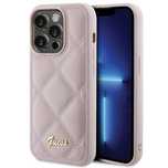 Etui Guess Quilted Metal Logo Na Iphone 15 Pro Max - Różowe
